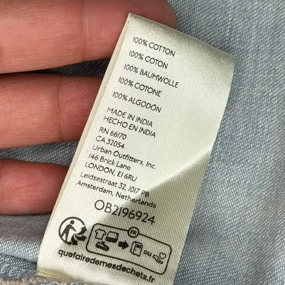 FREE PEOPLE Laurel Denim Mini Dress Light Wash XL nwt - Picture 9 of 16